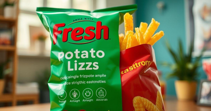 Embalagem para batata palha que preserva frescor e crocância